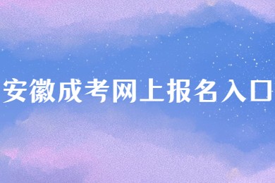 安徽成考網上報名入口