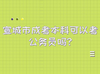 宣城市成考本科可以考公務員嗎
